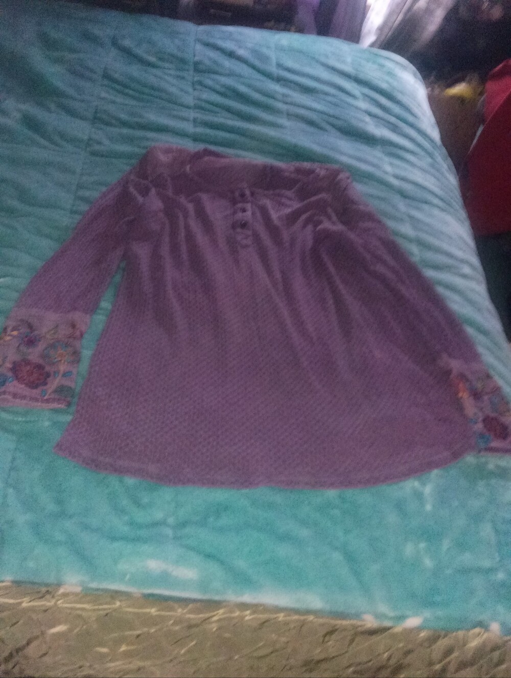 Women's  Purple Long-Sleeve Tunic Top